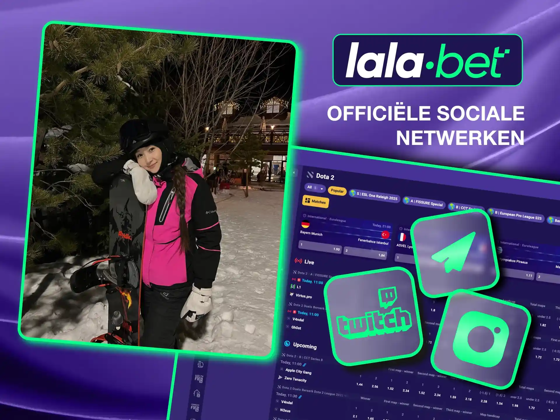Follow A1ti_, Lalabet Casino's official ambassador, for live streams, gaming tips on her social platforms.