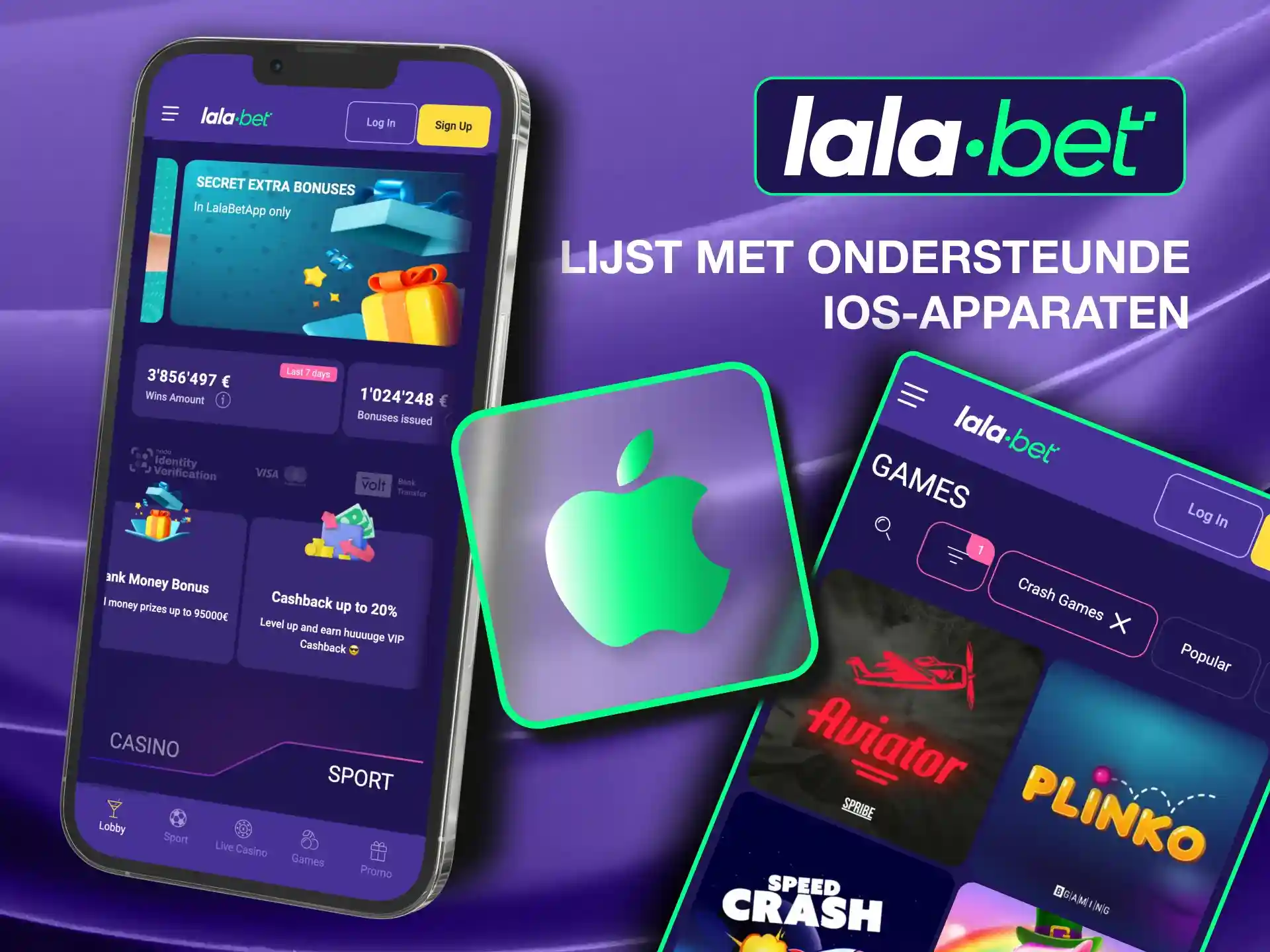 Lalabet supports iOS devices, including iPhone 15 and other latest iPhone models.
