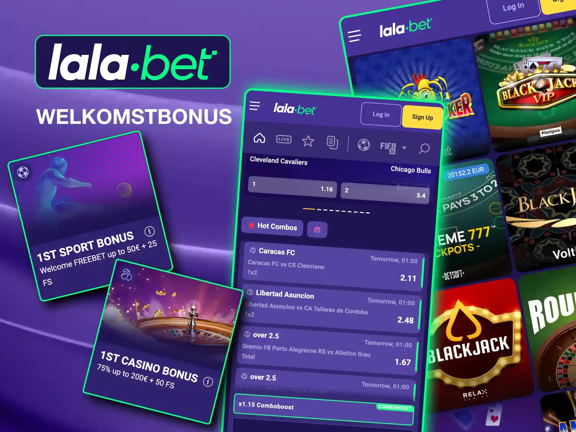 New Lalabet users can enjoy generous sports and casino welcome packages.