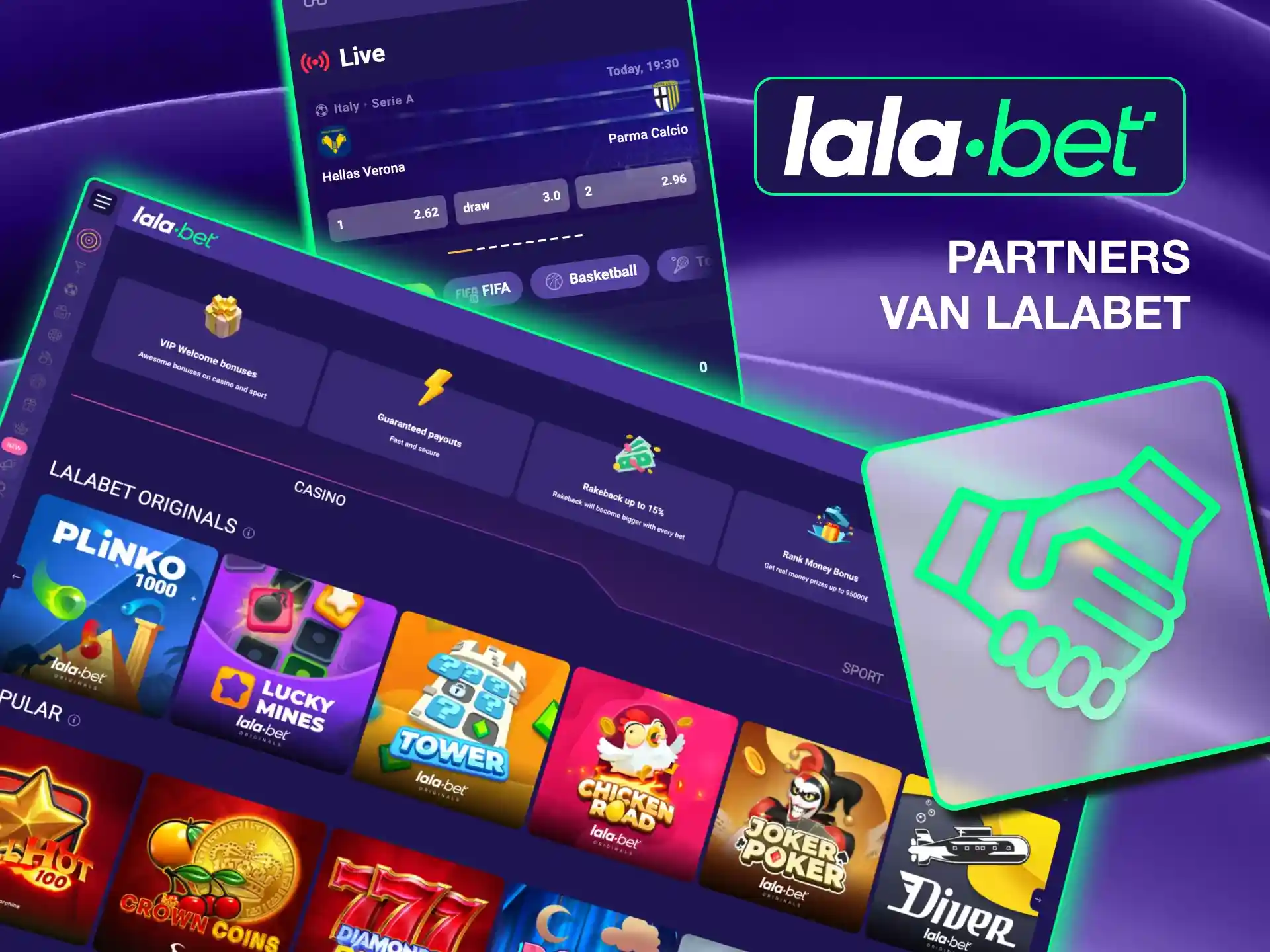 Discover Lalabet's trusted partnerships with software, security, and compliance firms.