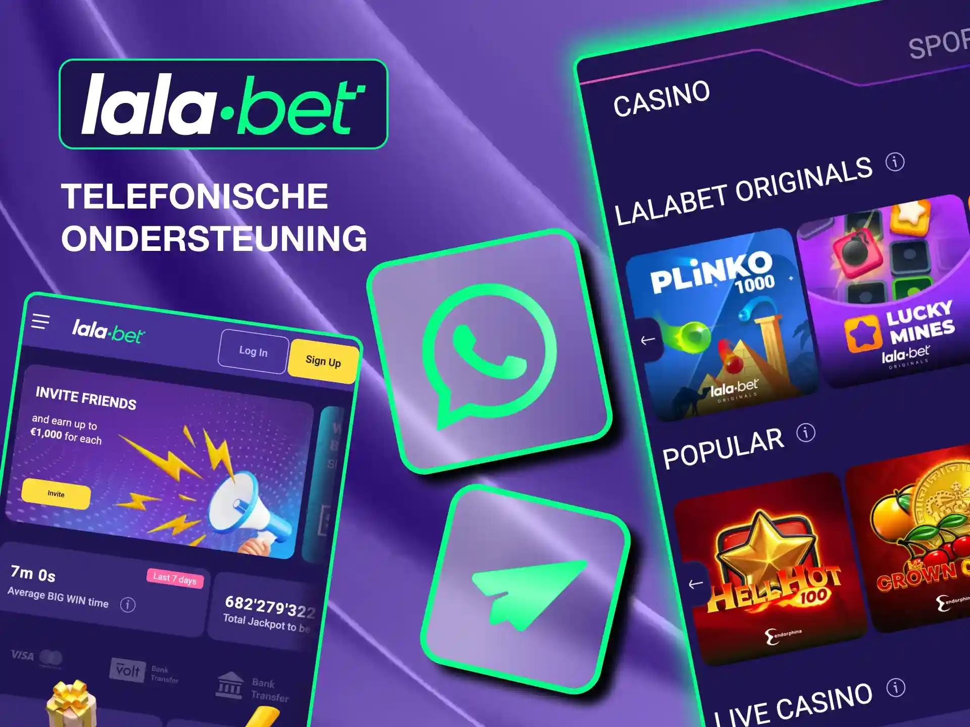 Contact Lalabet through live chat, email, or social media for round-the-clock support.